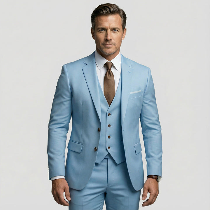 Slim Fit Three-Piece Suit for Men