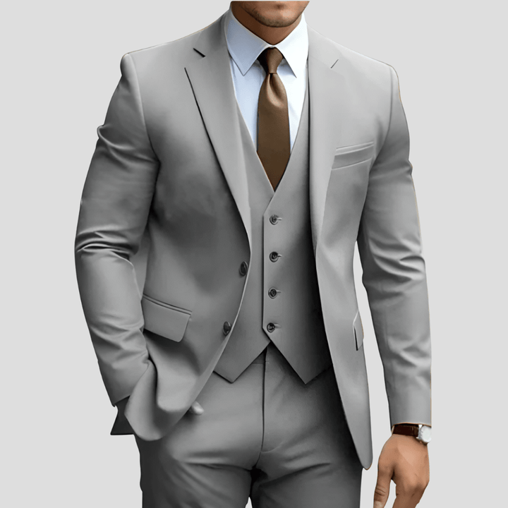 Slim Fit Three-Piece Suit for Men
