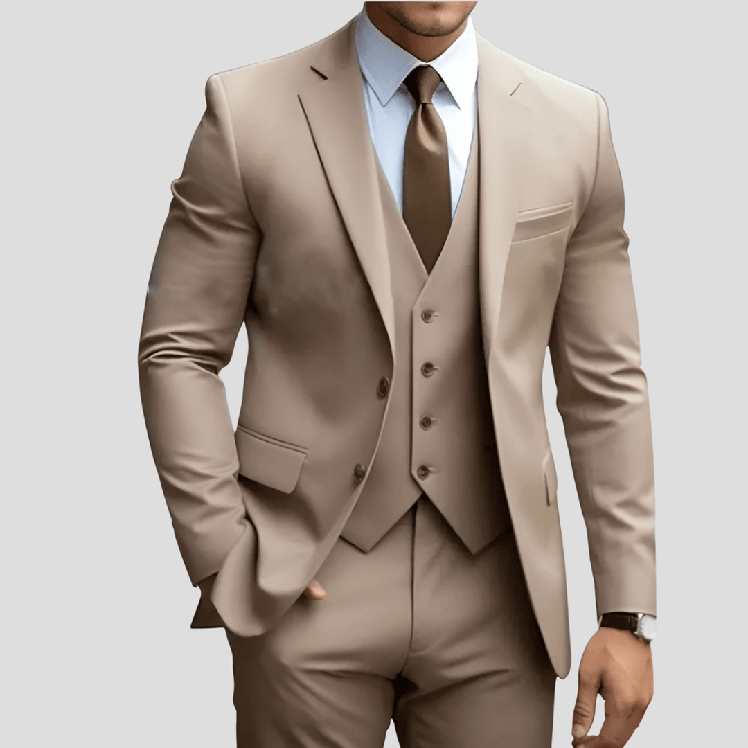 Slim Fit Three-Piece Suit for Men