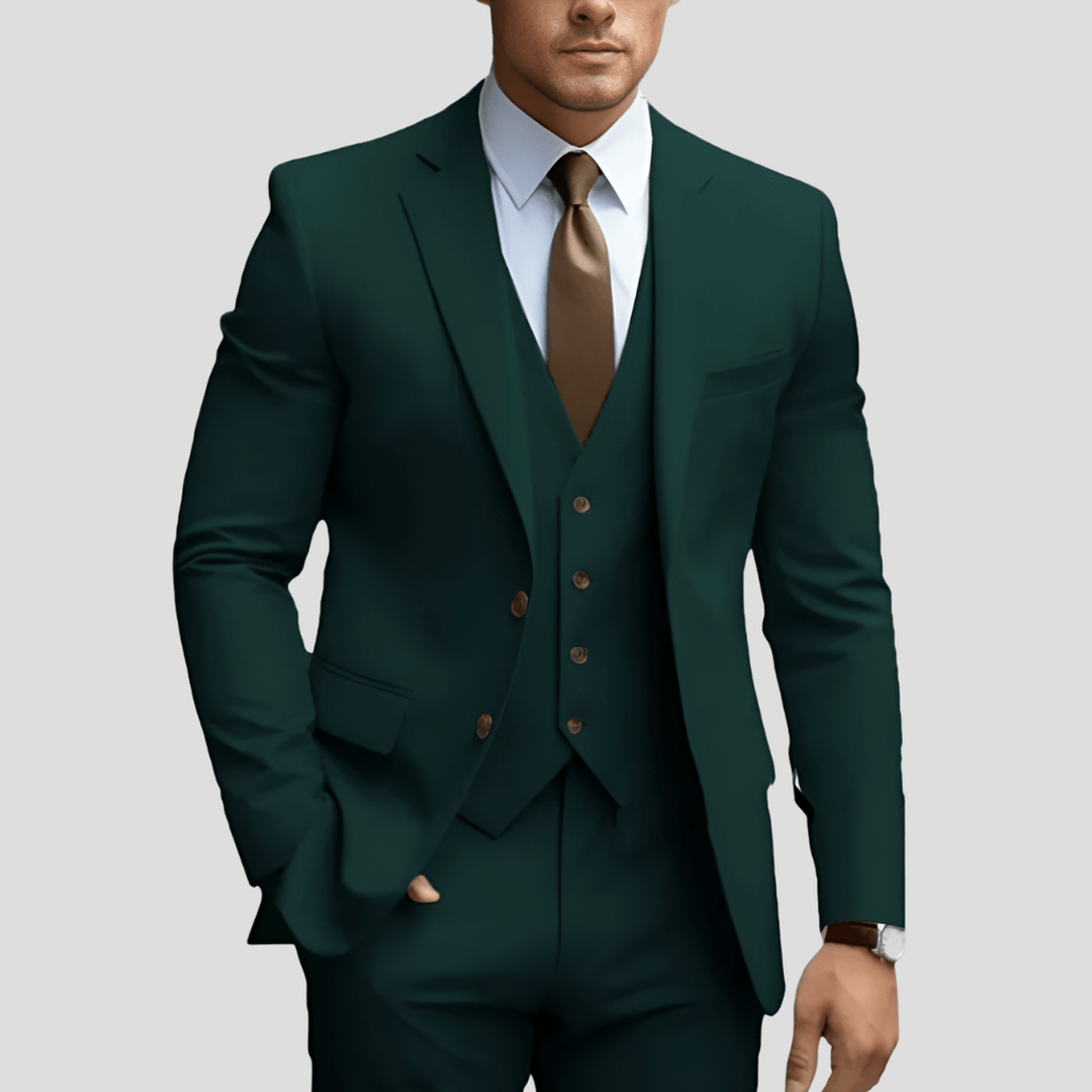 Slim Fit Three-Piece Suit for Men