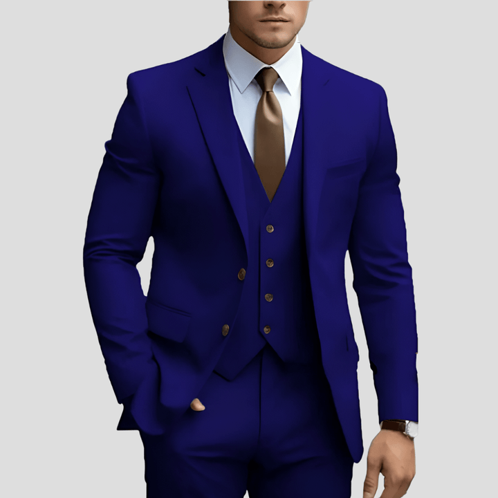 Slim Fit Three-Piece Suit for Men