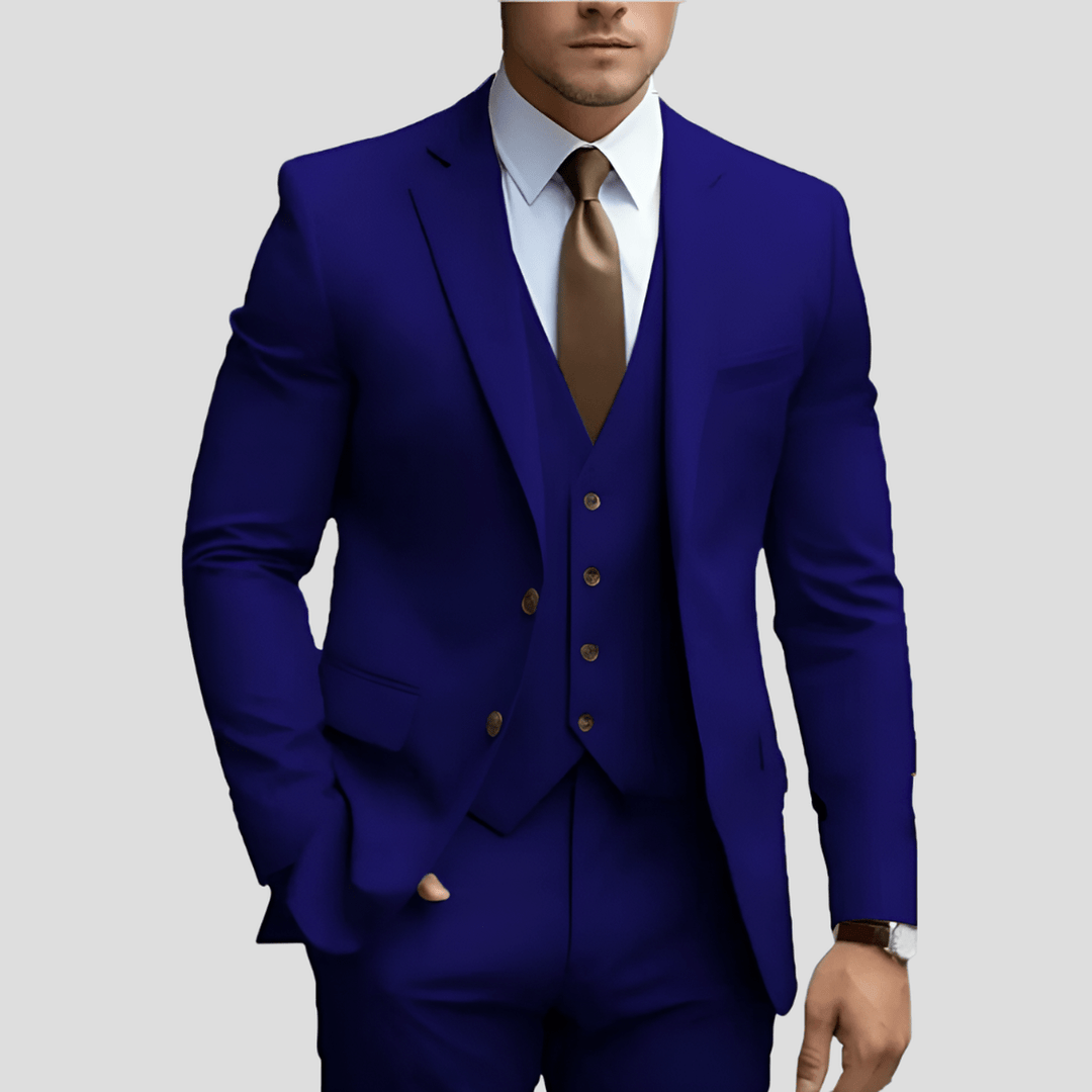 Slim Fit Three-Piece Suit for Men