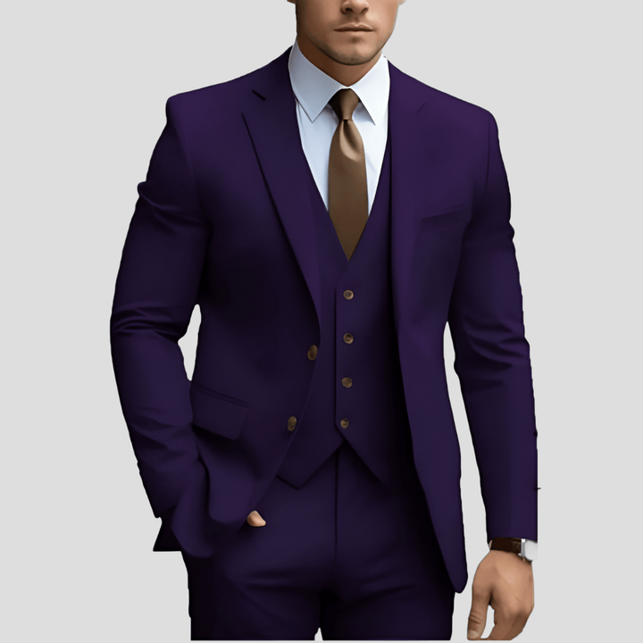 Slim Fit Three-Piece Suit for Men