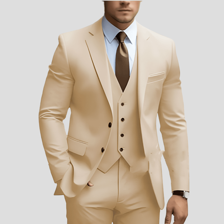 Slim Fit Three-Piece Suit for Men