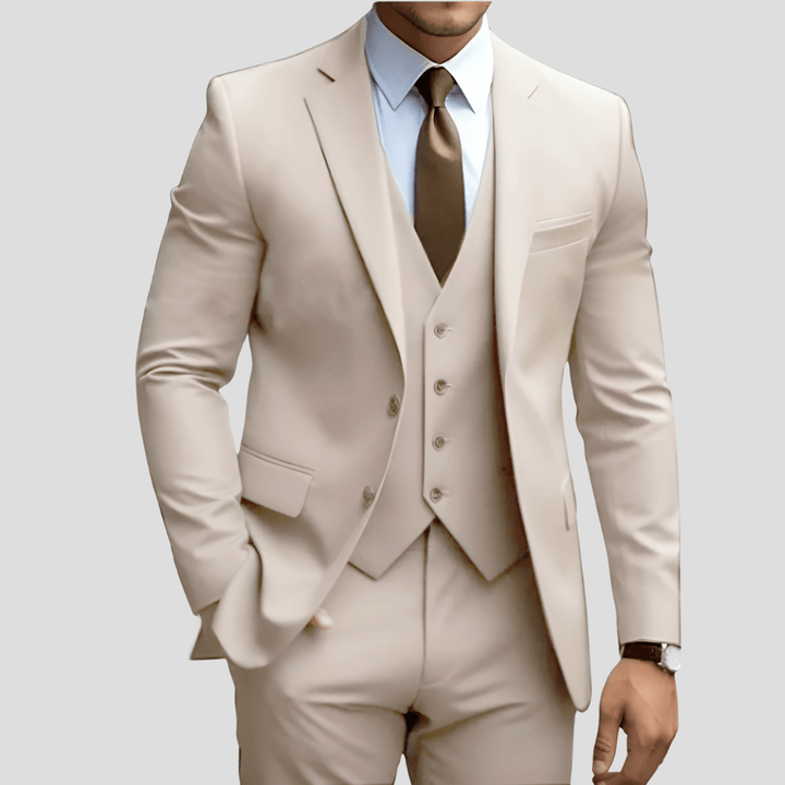 Slim Fit Three-Piece Suit for Men