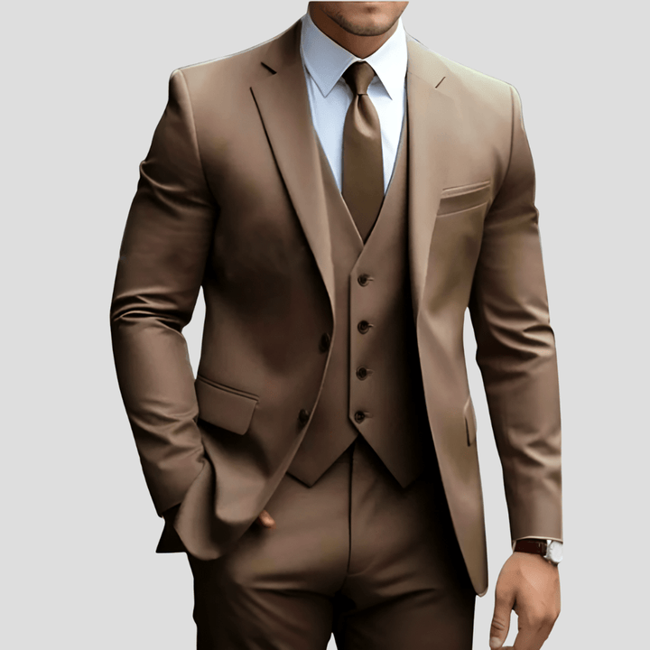 Slim Fit Three-Piece Suit for Men