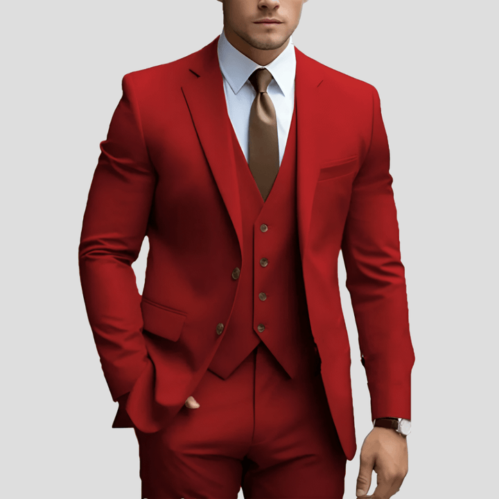 Slim Fit Three-Piece Suit for Men