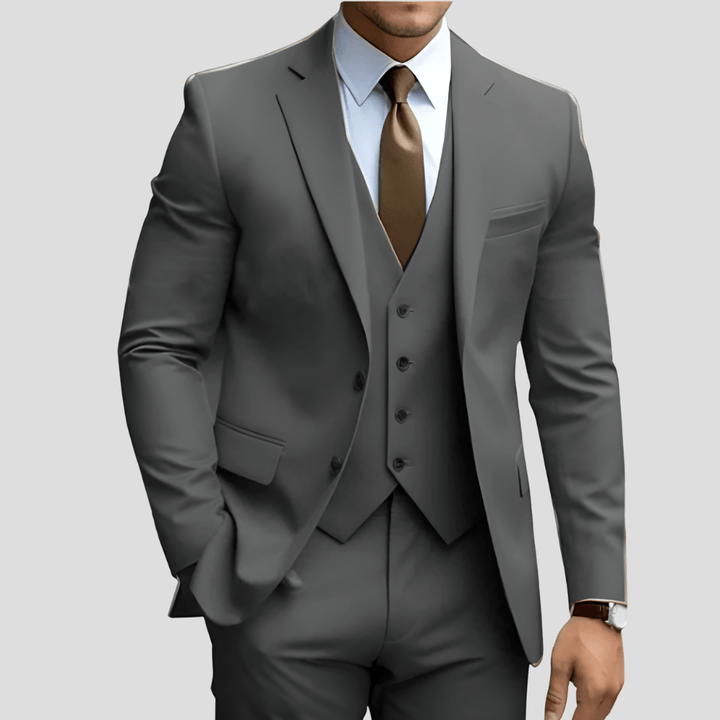 Slim Fit Three-Piece Suit for Men