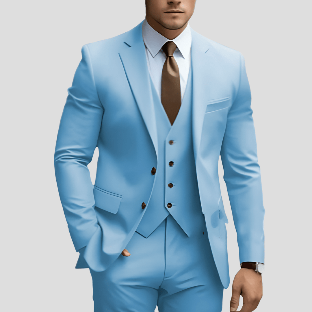 Slim Fit Three-Piece Suit for Men