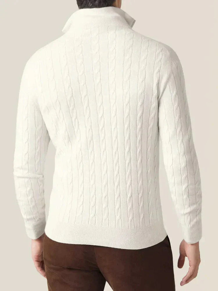 Zipper Sweater - Cable Knit Texture & Adjustable Warmth