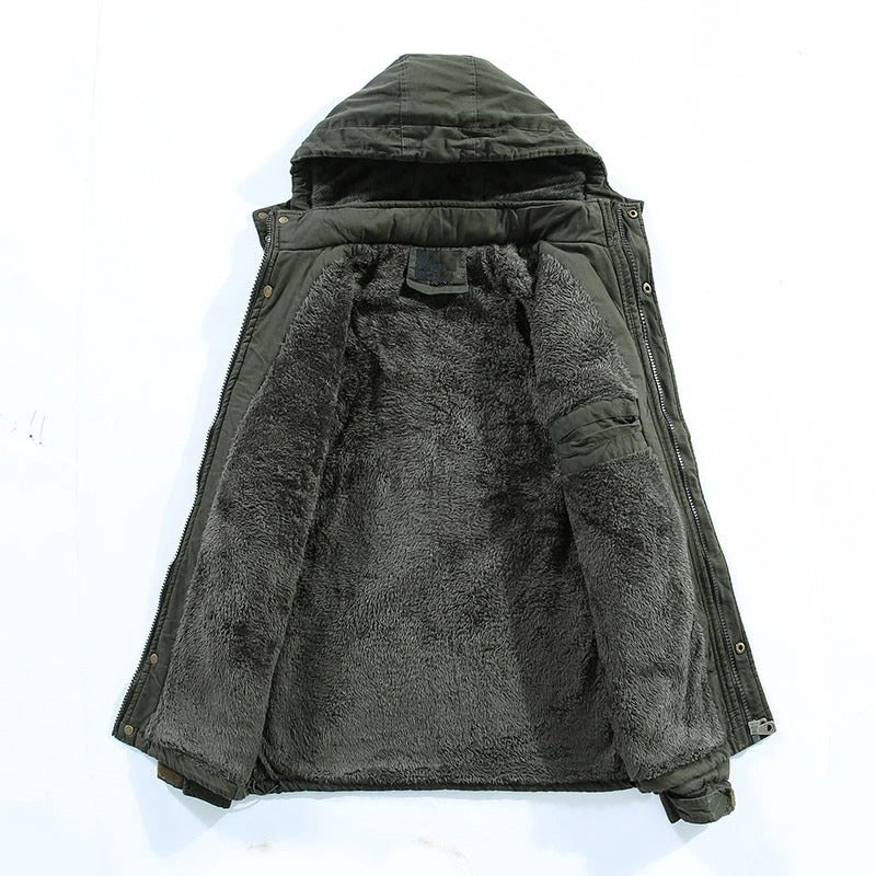Sherpa-Lined Winter Hooded Jacket
