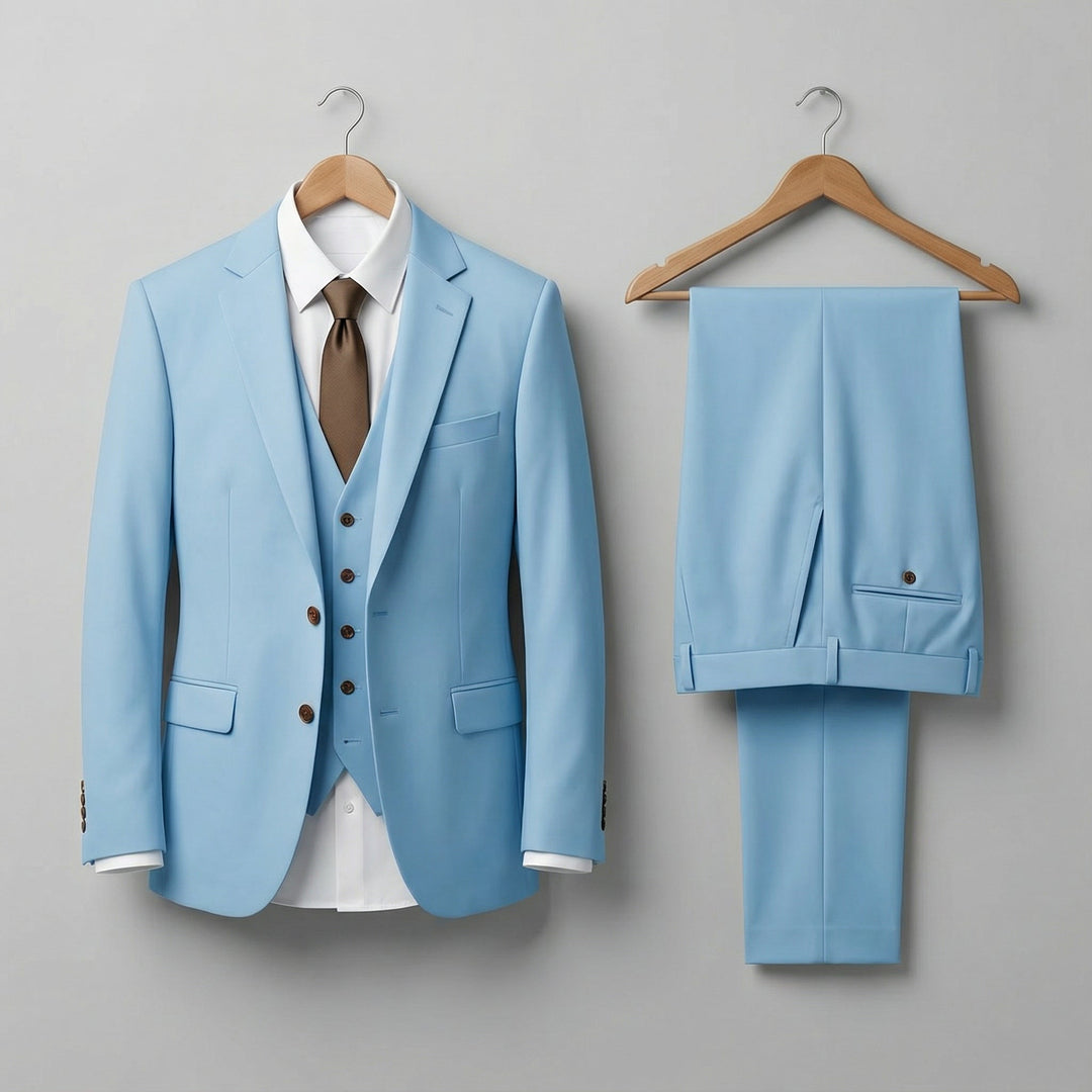 Slim Fit Three-Piece Suit for Men